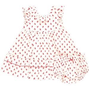 Pink Chicken Baby Girls Judith Dress Set - Paper Hearts Pink & Red
